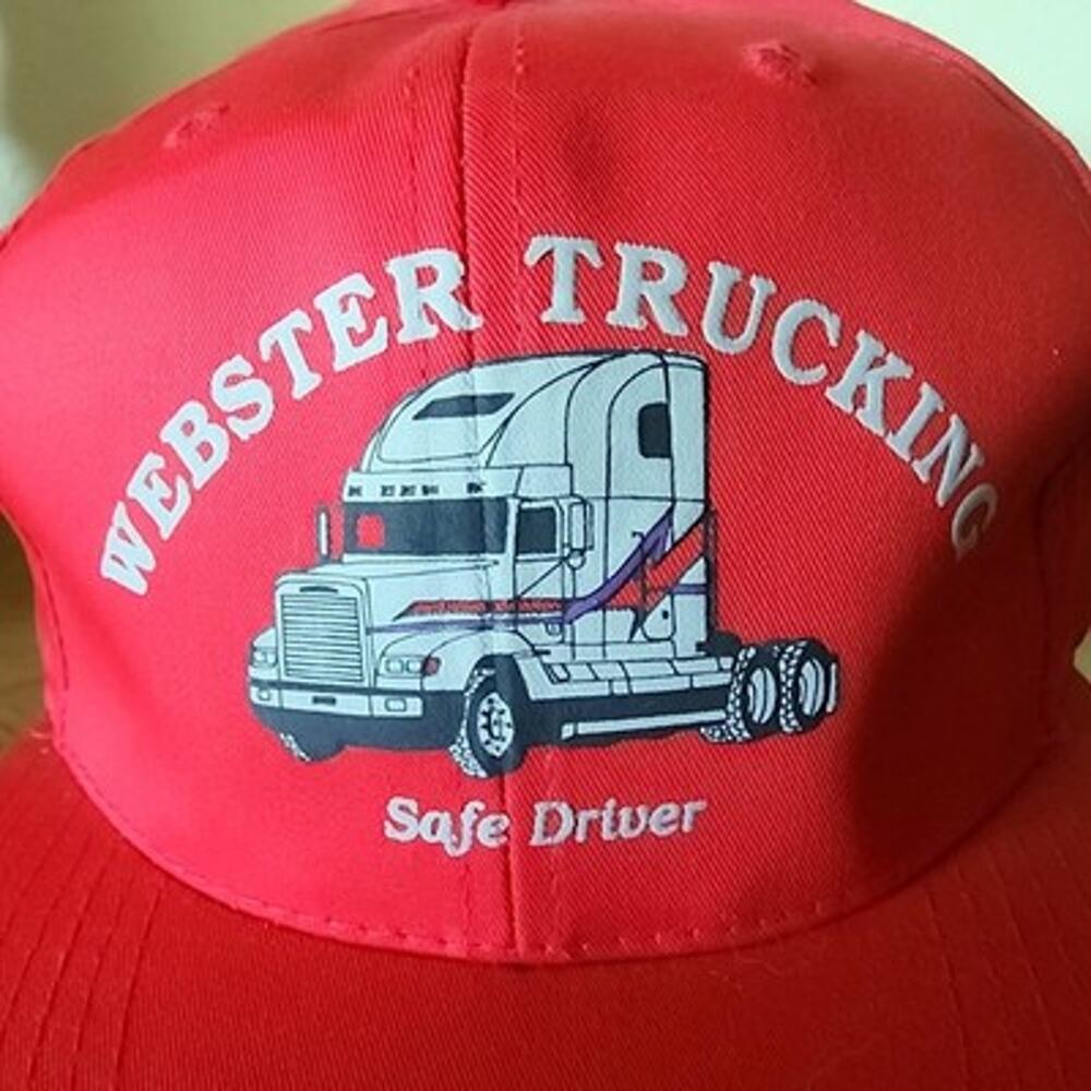 Webster Trucking Freightliner Semi Truck Snapback Hat Men's Red OSFA